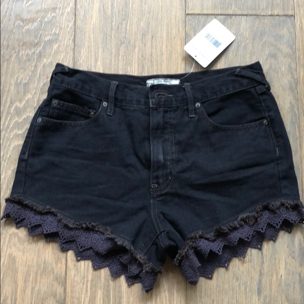 Free people shorts with lace trim NWT